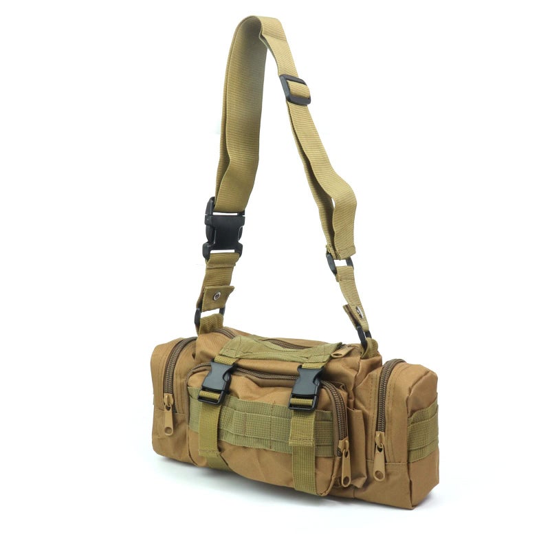 Jipemtra Photographic Equipment Bags Fishing Tackle Bag Multifunctional with Rod Holder Water-Resistant Waist Gear Bag for Outdoor (Tan) - Image 1